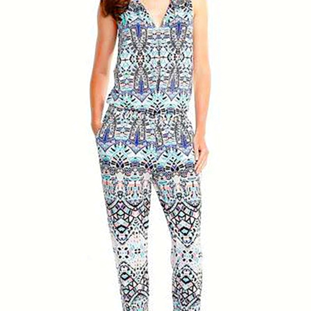 Tart  Collections Kinsley sleeveless jumpsuit pink mint peach black LARGE